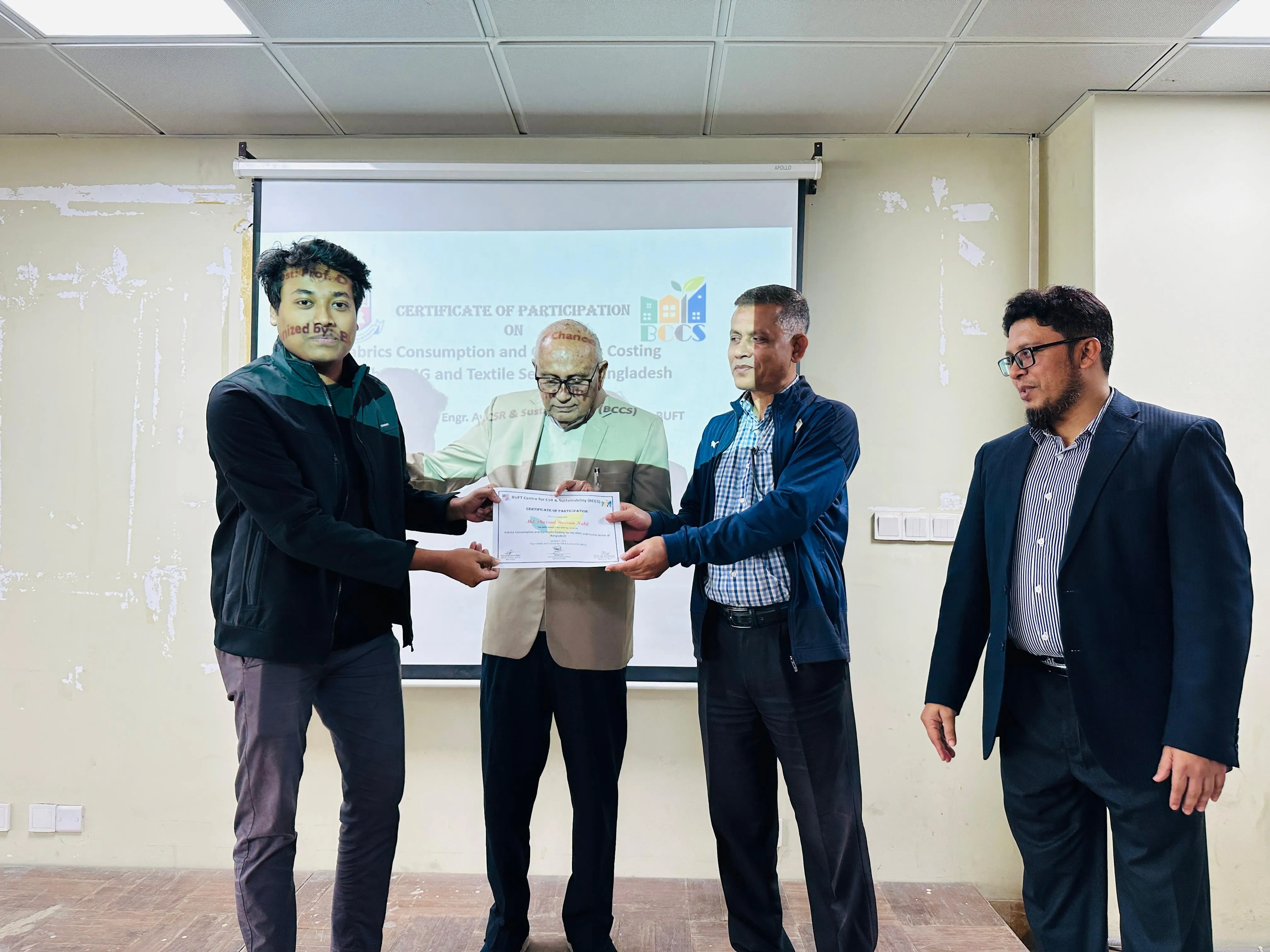 Shazzad Hossain Nabil during the Fabric Consumption and Garment Costing workshop